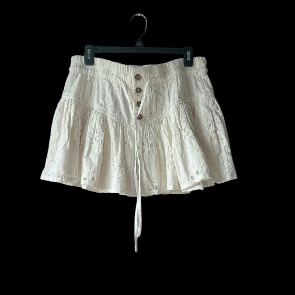Free People Cream Mini Skirt